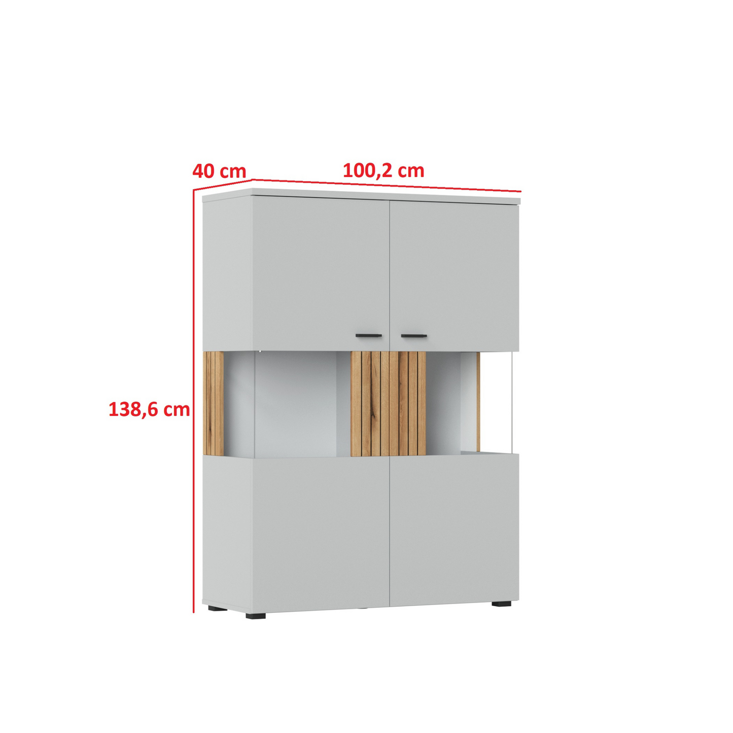 VERO - Wohnzimmer-Möbel-Set - Esche Grau / Eiche Coast Evoke