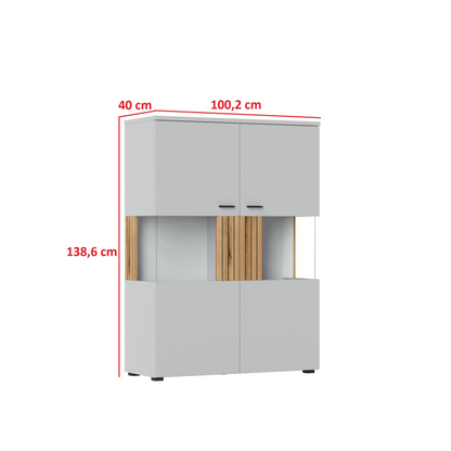 VERO - Wohnzimmer-Möbel-Set - Esche Grau / Eiche Coast Evoke