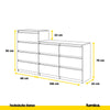 GABRIEL - Kommode / Sideboard mit 10 Schubladen (6+4) - Sonoma Eiche H92/70cm B160cm T33cm