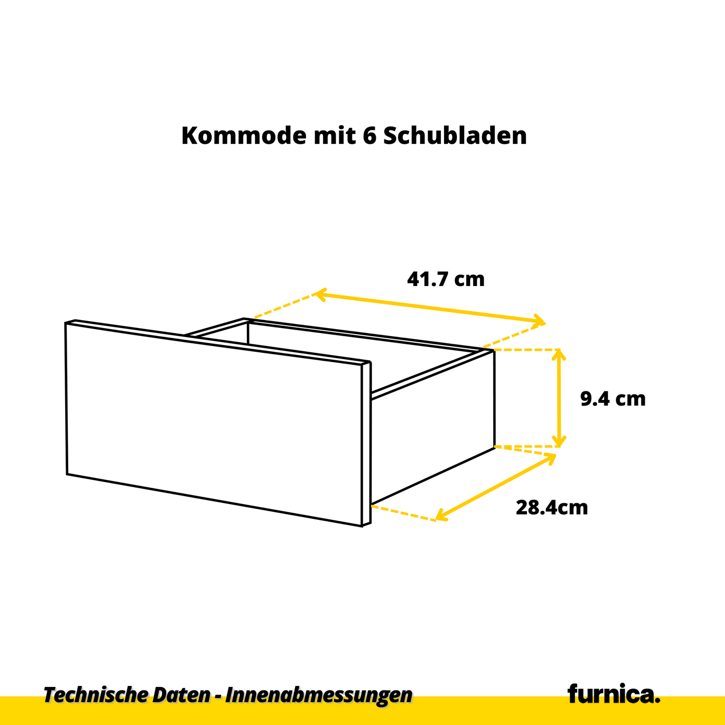 GABRIEL - Kommode / Sideboard mit 10 Schubladen (6+4) - Anthrazit / Weiß Gloss H92/70cm B160cm T33cm