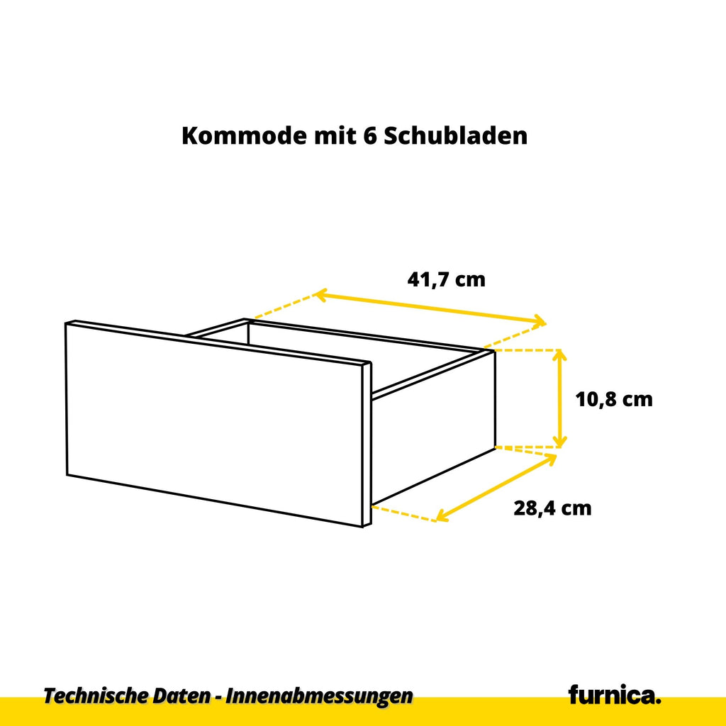 GABRIEL - Kommode / Sideboard mit 10 Schubladen (6+4) - Sonoma Eiche H92/70cm B160cm T33cm