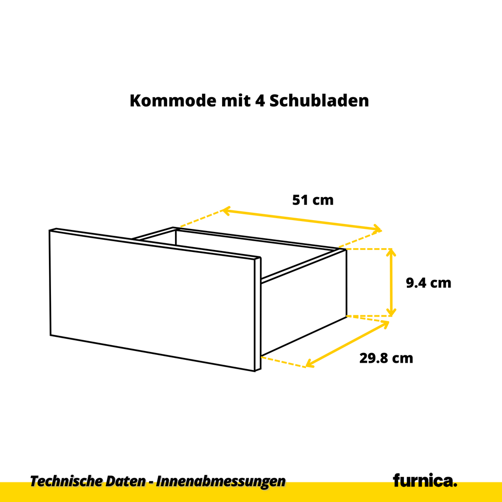 GABRIEL - Kommode / Sideboard mit 10 Schubladen (6+4) - Anthrazit / Beton-Optik H92/70cm B160cm T33cm