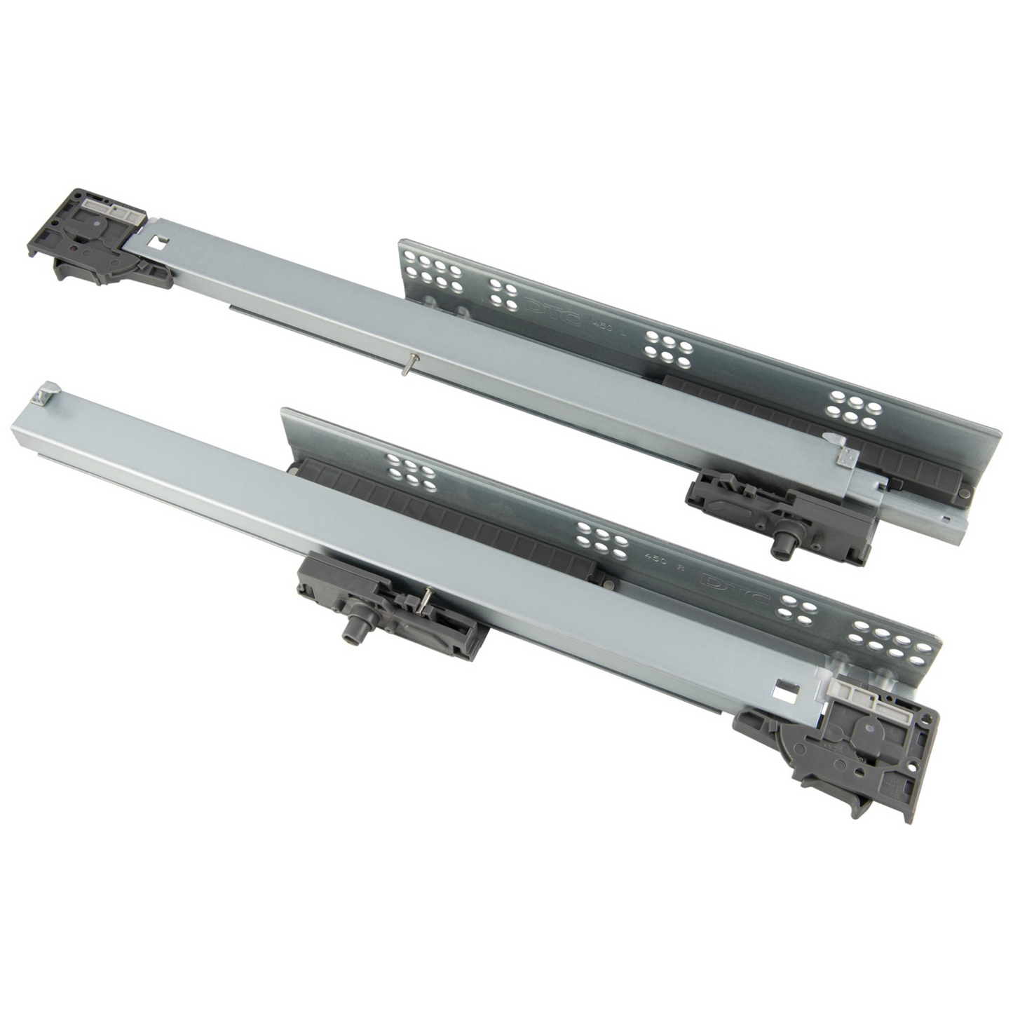 1 Satz Push-to-Open Unterflurführungen Schubladenschienen, Vollauszug 250mm - 600mm