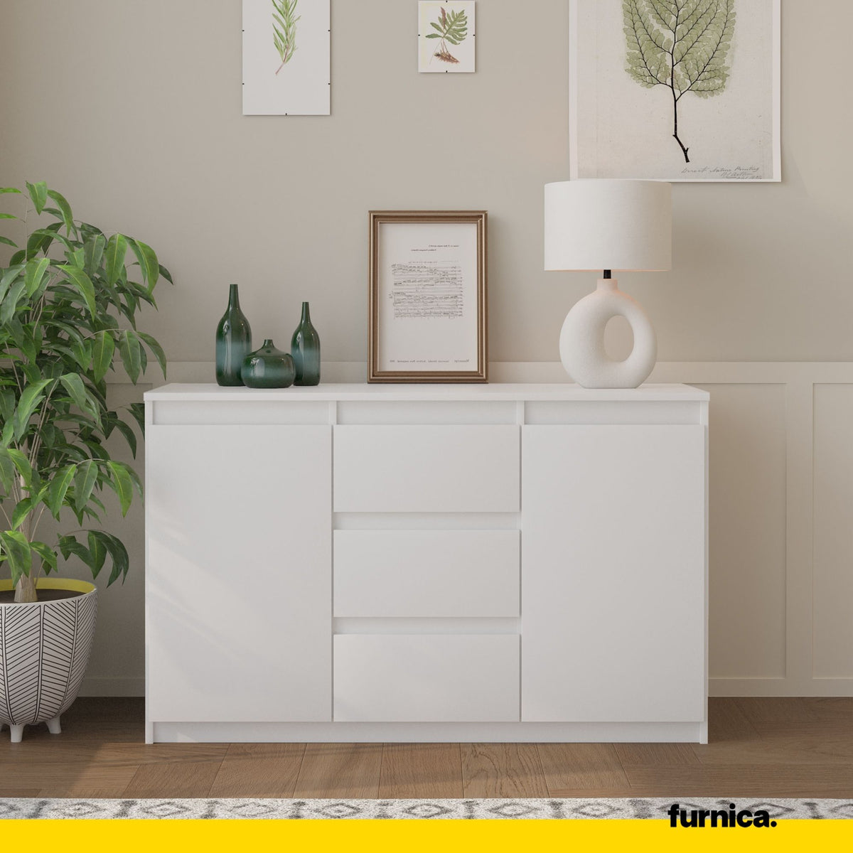 Kommode 120 cm MIKEL, Weiß Matt – Furnica