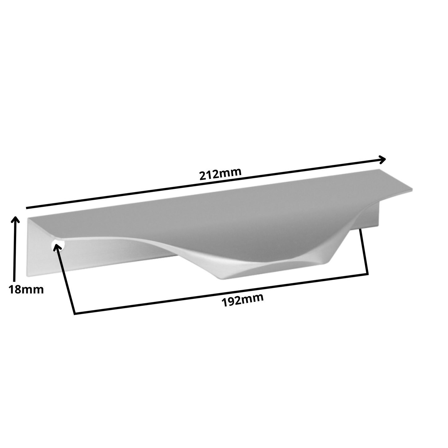 Edge Grip Rundprofil-Griff 192mm (212mm Gesamtlänge) - Aluminium
