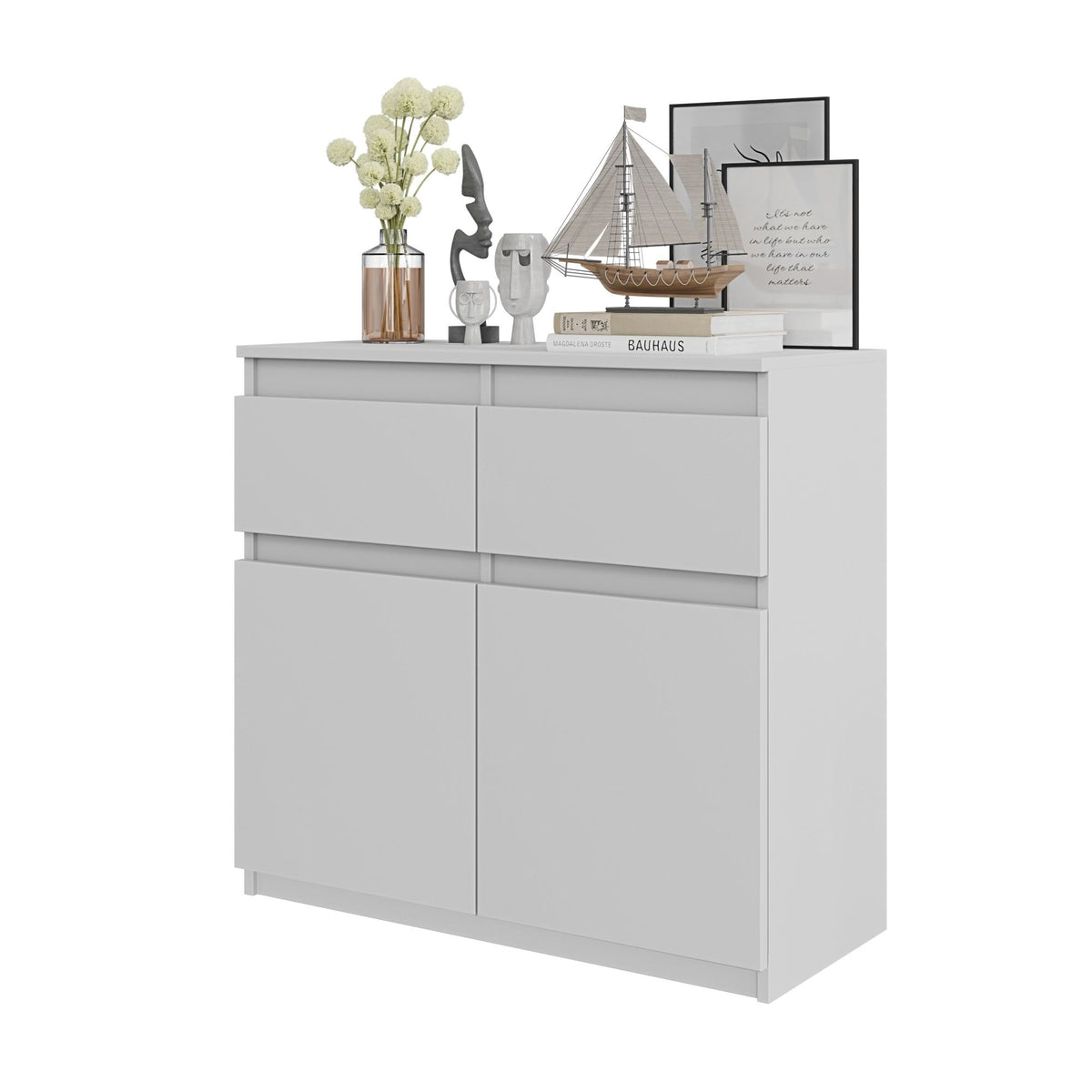 Kommode 80 cm NOAH, Weiß Matt – Furnica