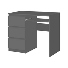 BRUNO - Schreibtisch mit 3 Schubladen und Tastaturablage H76cm B90cm T50cm Links -  Anthrazit