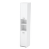 EMMA Badezimmerschrank mit Türen und Einlegeböden - Weiß Matt H165cm B30cm T30cm