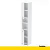 EMMA Badezimmerschrank mit Türen und Einlegeböden - Weiß Matt / Weiß Glanz H165cm B30cm T30cm