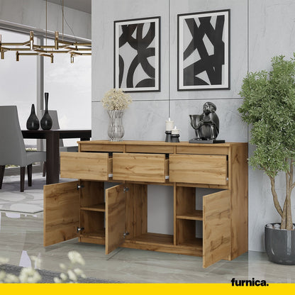 NOAH - Kommode / Sideboard mit 3 Schubladen und 3 Türen - Wotan Eiche H75cm B120cm T35cm
