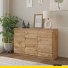 MIKEL - Kommode / Sideboard mit 3 Schubladen und 2 Türen - Wotan Eiche H75cm B120cm T35cm