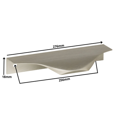 Edge Grip Rundprofil-Griff 256mm (276mm Gesamtlänge) - Gebürsteter Edelstahl