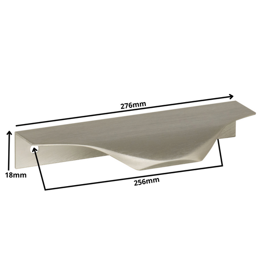 Edge Grip Rundprofil-Griff 256mm (276mm Gesamtlänge) - Gebürsteter Edelstahl