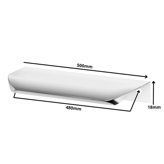 Griffleiste Kantengriff Rund 480mm (500mm Gesamtlänge) - Elektropoler