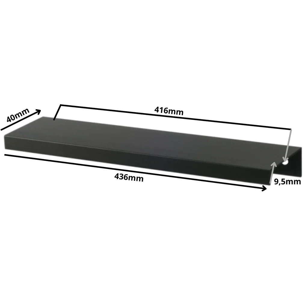 Edge Grip Rundprofil-Griff 416mm (436mm Gesamtlänge) - Schwarz Matt