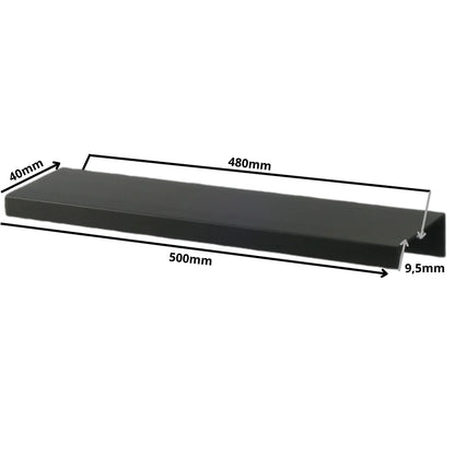 Edge Grip Rundprofil-Griff 480mm (500mm Gesamtlänge) -  Schwarz Matt