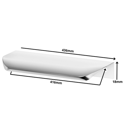 Griffleiste Kantengriff Rund 416mm (436mm Gesamtlänge) - Elektropoler