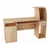 ROBIN - Computertisch mit 1 Schublade und 1 Tür und Tastaturablage - Sonoma Eiche H112cm B150cm T50cm