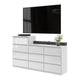 GABRIEL - Kommode / Sideboard mit 10 Schubladen (6+4) - Weiß Gloss H92/70cm B160cm T33cm
