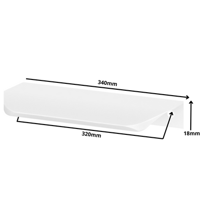 Griffleiste Kantengriff Rund 320mm (340mm Gesamtlänge) - Weiß
