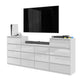 GABRIEL - Kommode / Sideboard mit 14 Schubladen (4+6+4) - Weiß Gloss H92/70cm B220cm T33cm