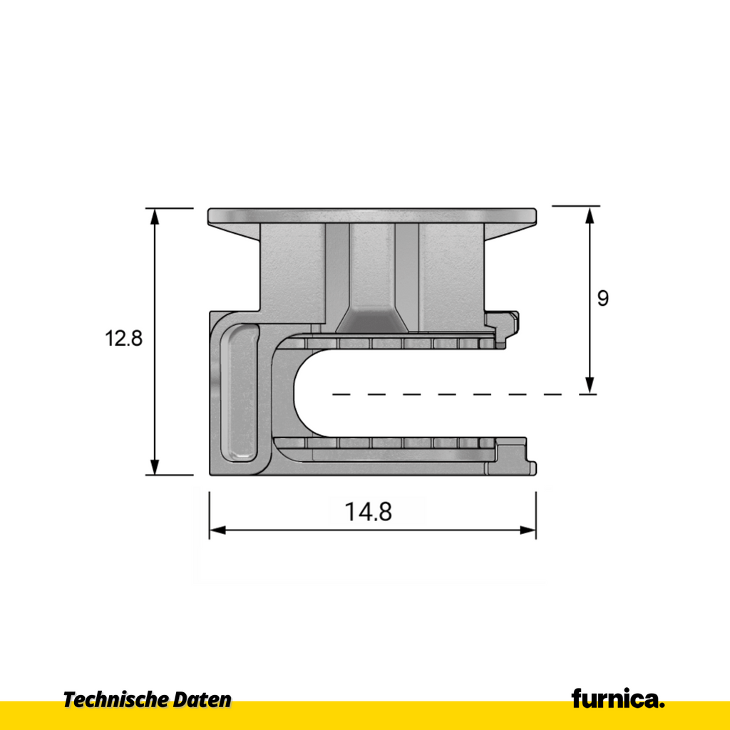 Exzenterverbinder 15mm, H=9.0mm - 100 Stk.