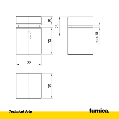 Glas- und Tellerhalter Rechteckig - Schwarz Matt