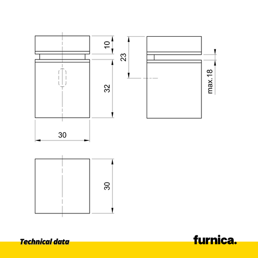 Glas- und Tellerhalter Rechteckig - Chrom