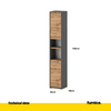 EMMA Badezimmerschrank mit Türen und Einlegeböden - Anthrazit / Wotan Eiche H165cm B30cm T30cm