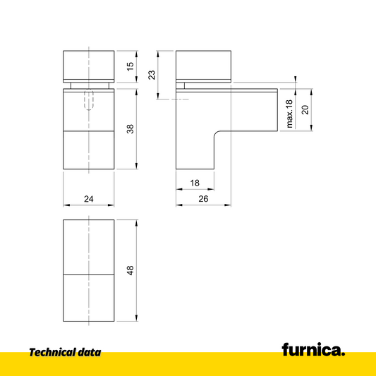 Glas- und Tellerhalter L-Form I - Chrom