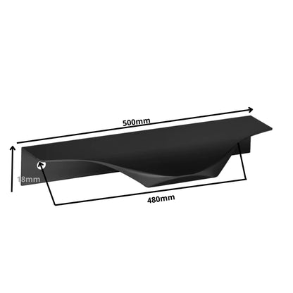 Edge Grip Rundprofil-Griff 480mm (500mm Gesamtlänge) - Schwarz Matt