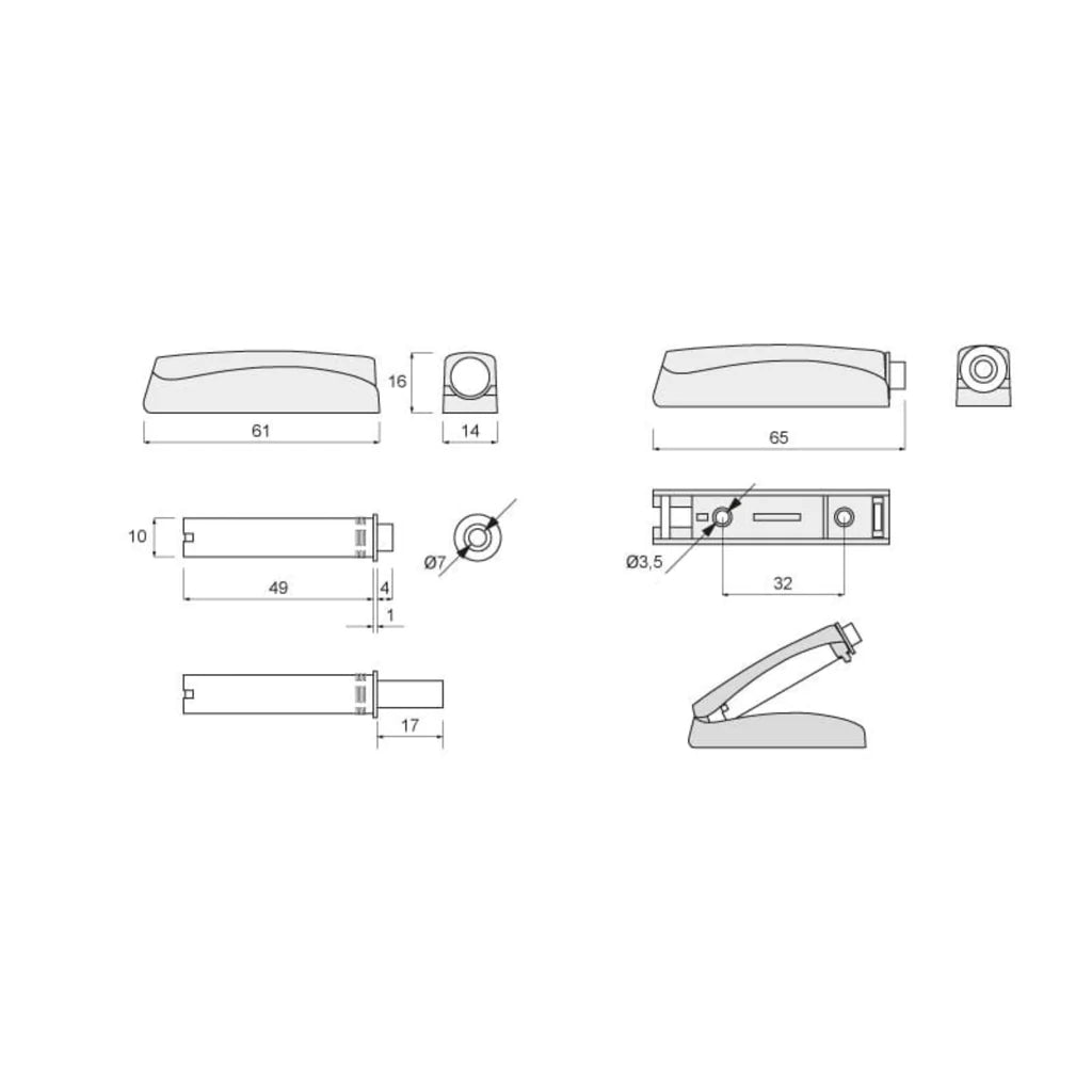 Möbelpuffer - Esche mit Silikonende (kurz)