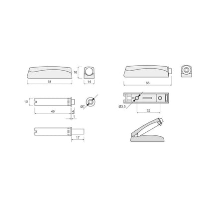 Möbelpuffer - Esche mit Silikonende (kurz)