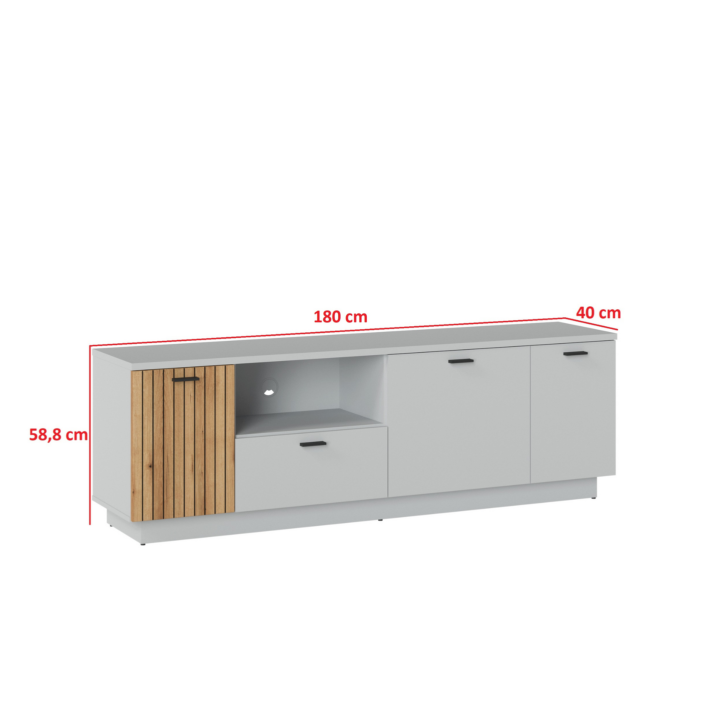 VERO - Wohnzimmer-Möbel-Set - Esche Grau / Eiche Coast Evoke