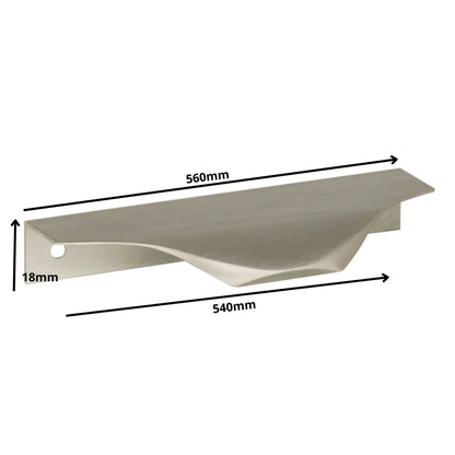Edge Grip Rundprofil-Griff 540mm (560mm Gesamtlänge) - Gebürsteter Edelstahl