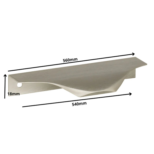 Edge Grip Rundprofil-Griff 540mm (560mm Gesamtlänge) - Gebürsteter Edelstahl