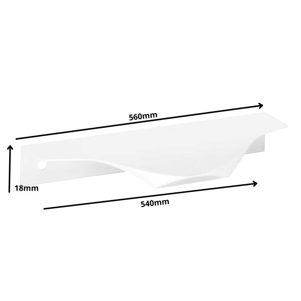 Edge Grip Rundprofil-Griff 540mm (560mm Gesamtlänge) - Weiß - Furnica