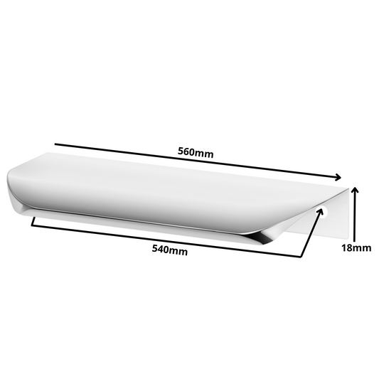 Griffleiste Kantengriff Rund 540mm (560mm Gesamtlänge) - Elektropoler