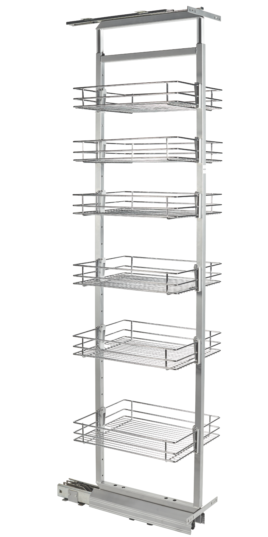 30er Soft-Close Ausziehbarer Ablagekorb, Drahtkorb für Küchenschränke - 6 Einlegeböden - Chrom