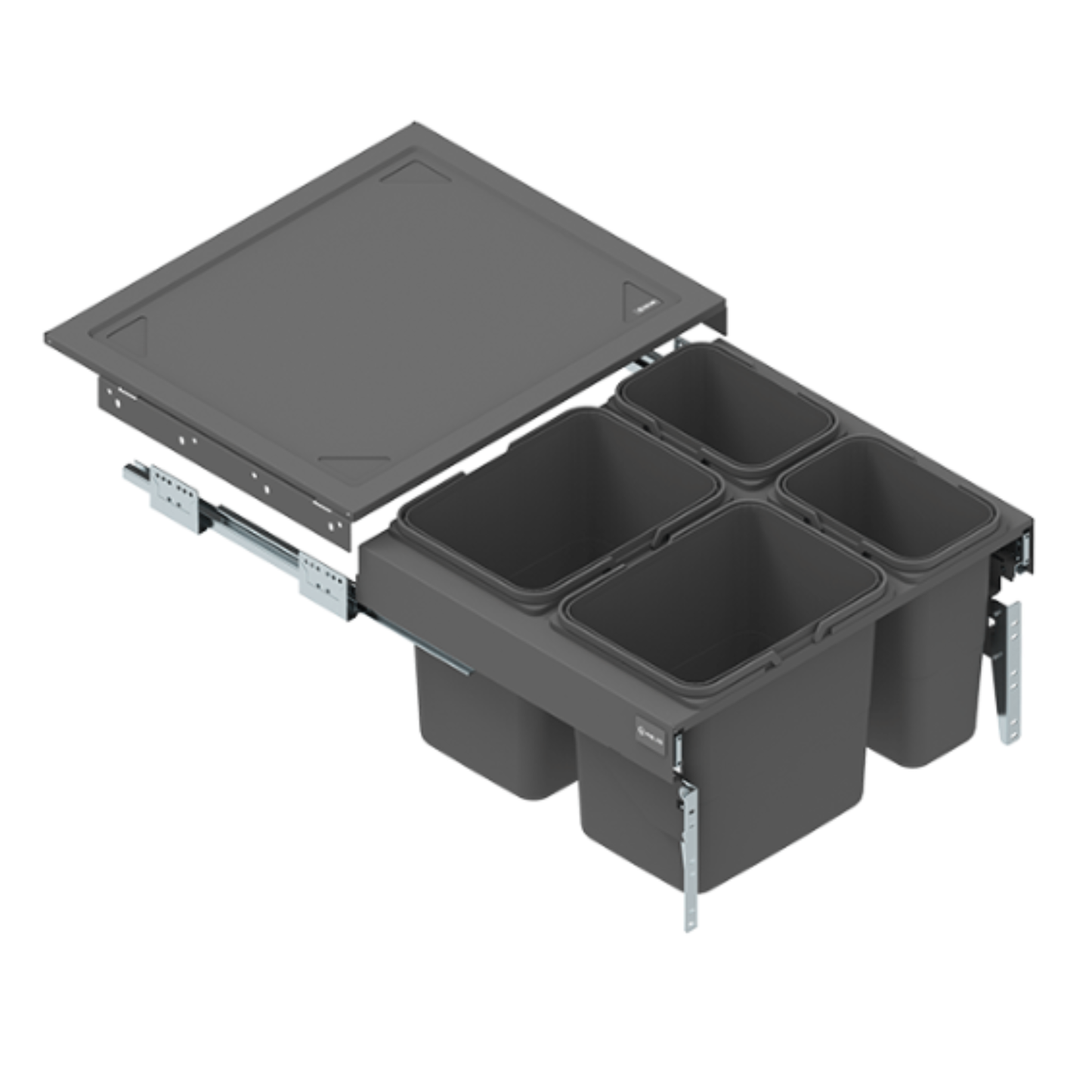 Mülleimer Mülltrennung Soft-Close (2 x 15L + 2 x 7L) oder (2 x 20L + 2 x 9L)- 60cm Küchenschrank