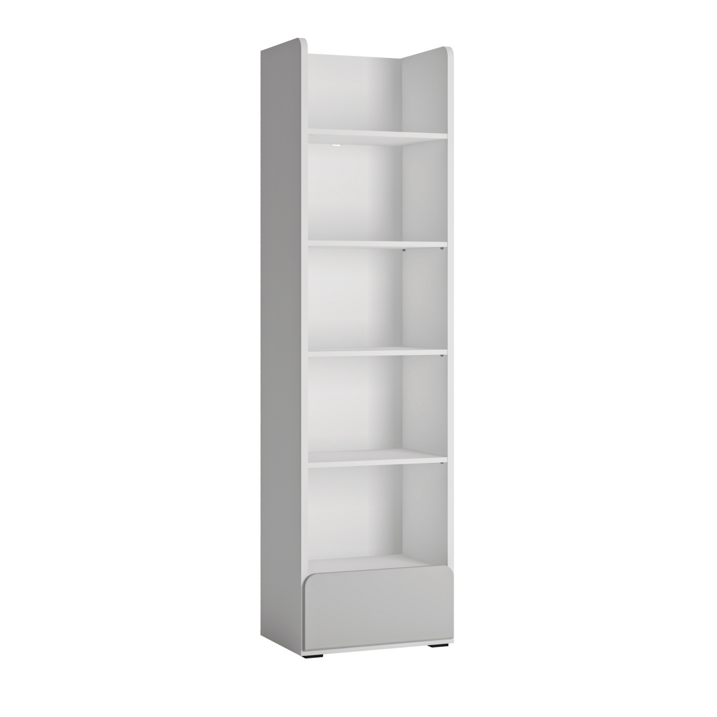 ALBI II - Kinderzimmermöbel-Set - Weiß Matt / Kaltgrau glänzend