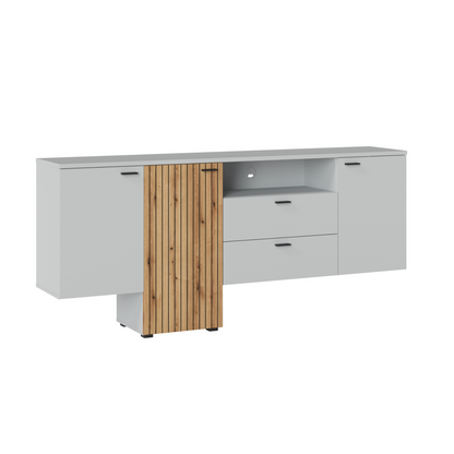 VERO - Wohnzimmer-Möbel-Set - Esche Grau / Eiche Coast Evoke