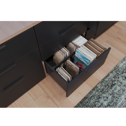 1 Satz Soft-Close Schubladensystem, NIEDRIG - SLIM, H: 89mm, Schwarz