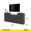 GABRIEL - Kommode / Sideboard mit 14 Schubladen (4+6+4) -  Anthrazit Grau H92/70cm B220cm T33cm