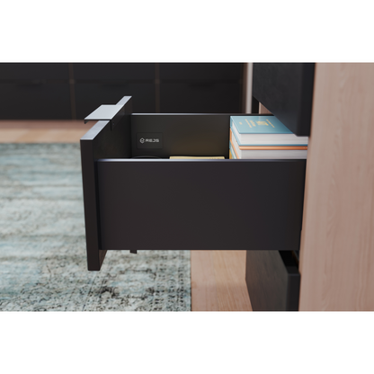 1 Satz Soft-Close Schubladensystem, NIEDRIG - SLIM, H: 89mm, Schwarz