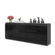 MIKEL - Kommode mit 6 Schubladen und 3 Türen - Schlafzimmer Kommode Aufbewahrungsschrank Sideboard - Anthrazit / Schwarz Glanz H75cm B200cm T35cm