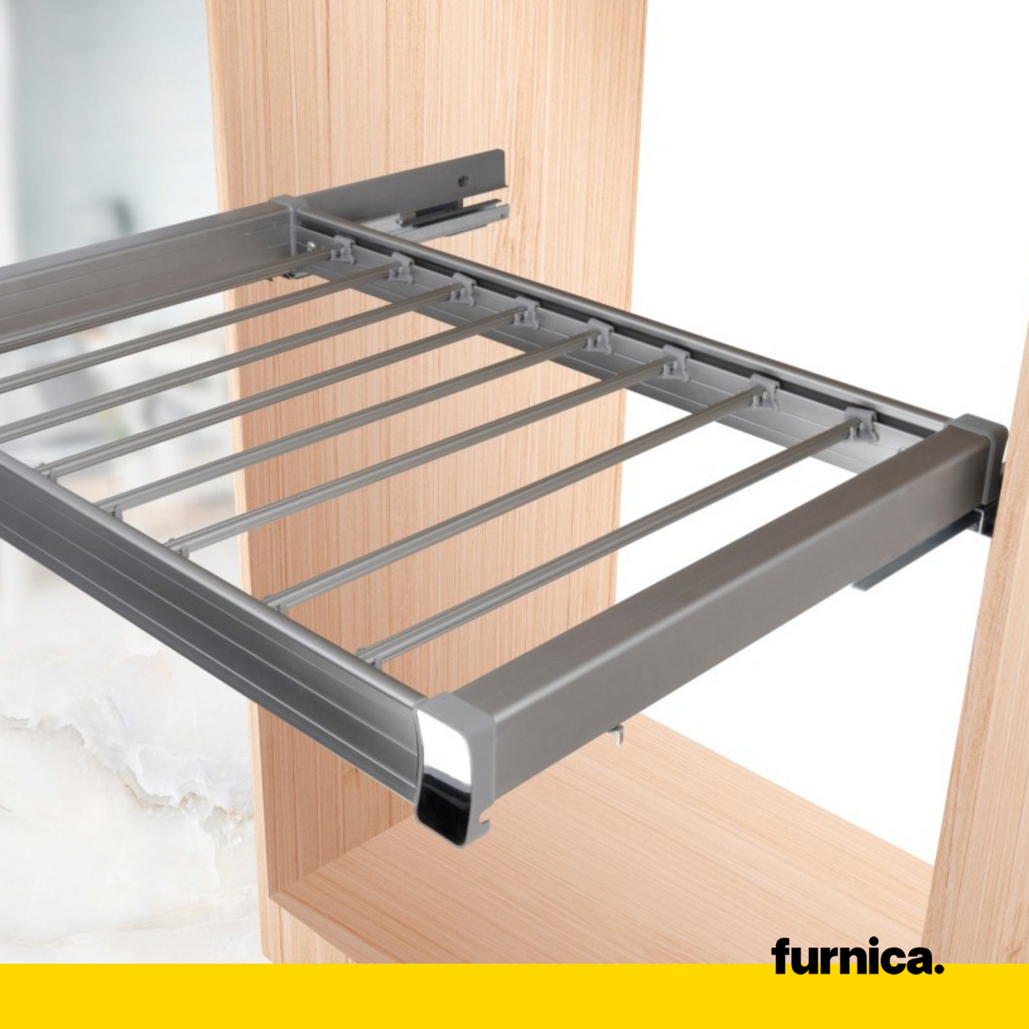 Ausziehbarer Hosenbügel für 80-cm-Schrank Soft-Close - Einzelner Fachboden - Grau