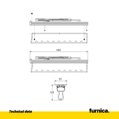Ausziehbarer Kleiderbügel Soft-Close - Grau