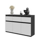 NOAH - Kommode / Sideboard mit 3 Schubladen und 3 Türen - Anthrazit Grau / Weiß Matt H75cm B120cm T35cm