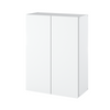 EMILY Badezimmerschrank mit Türen und Einlegeböden - Weiß Matt H80cm B60cm T30cm